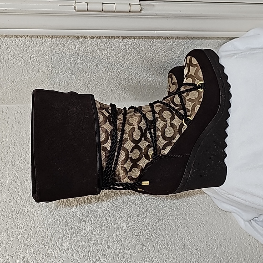 Coach Maisy Signature Wedges Boots